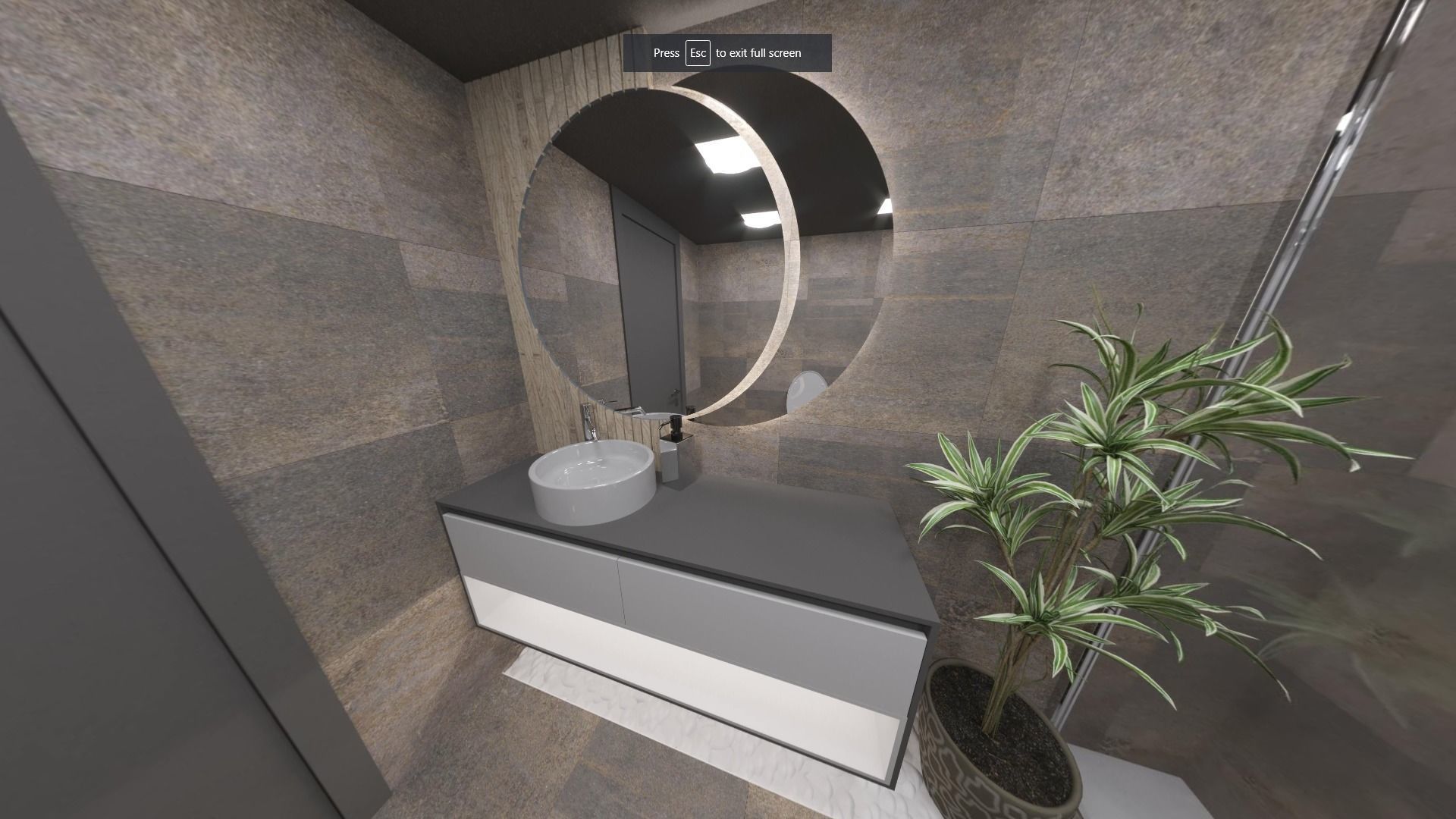 Bathroom modern with toilet and sink 3D model_3