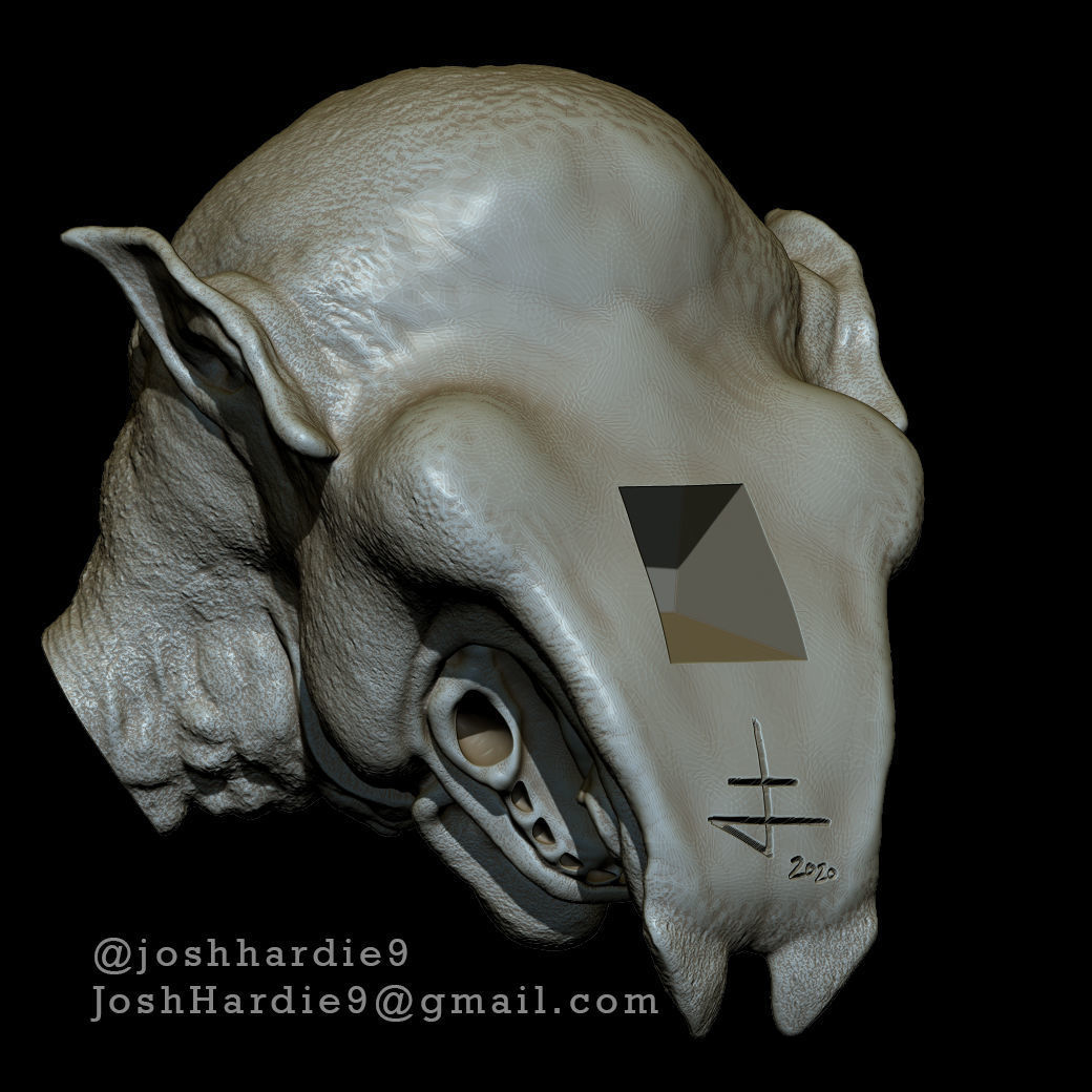 Oni Demon Head Bust 3D print model_5