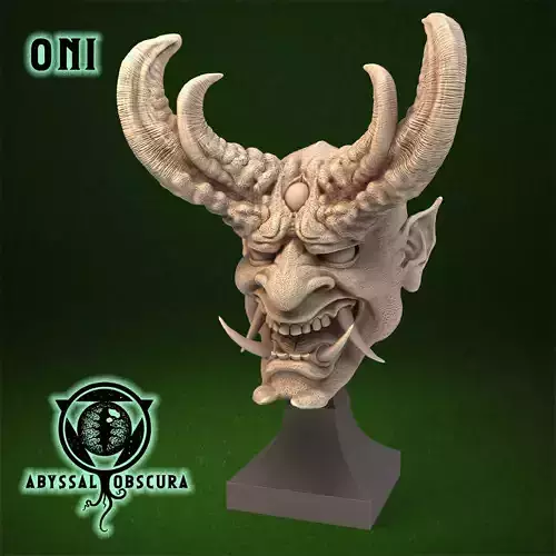 Oni Demon Head Bust 3D print model
