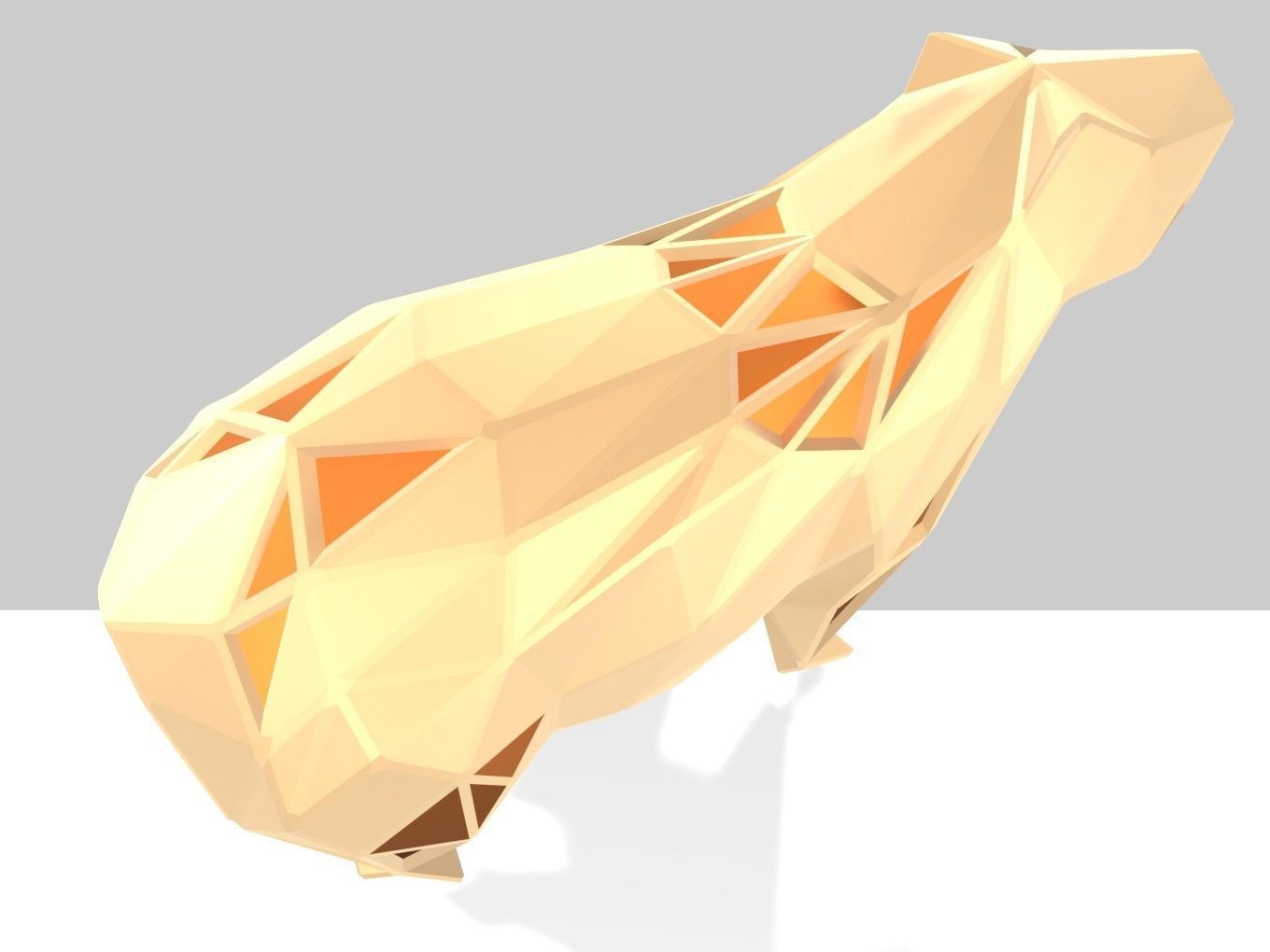 Polygonal Capybara Parametric 3D print model_6