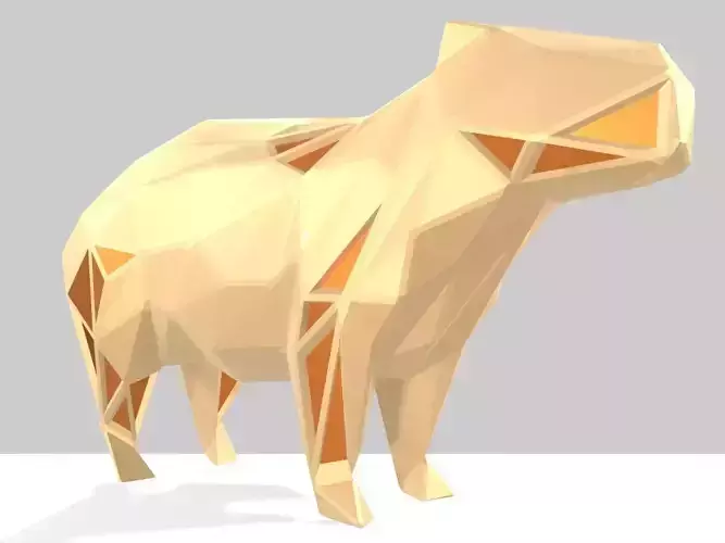 Polygonal Capybara Parametric 3D print model