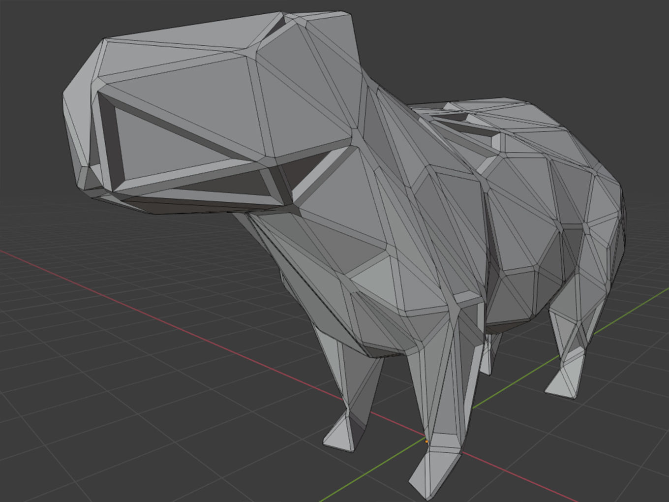 Polygonal Capybara Parametric 3D print model_10