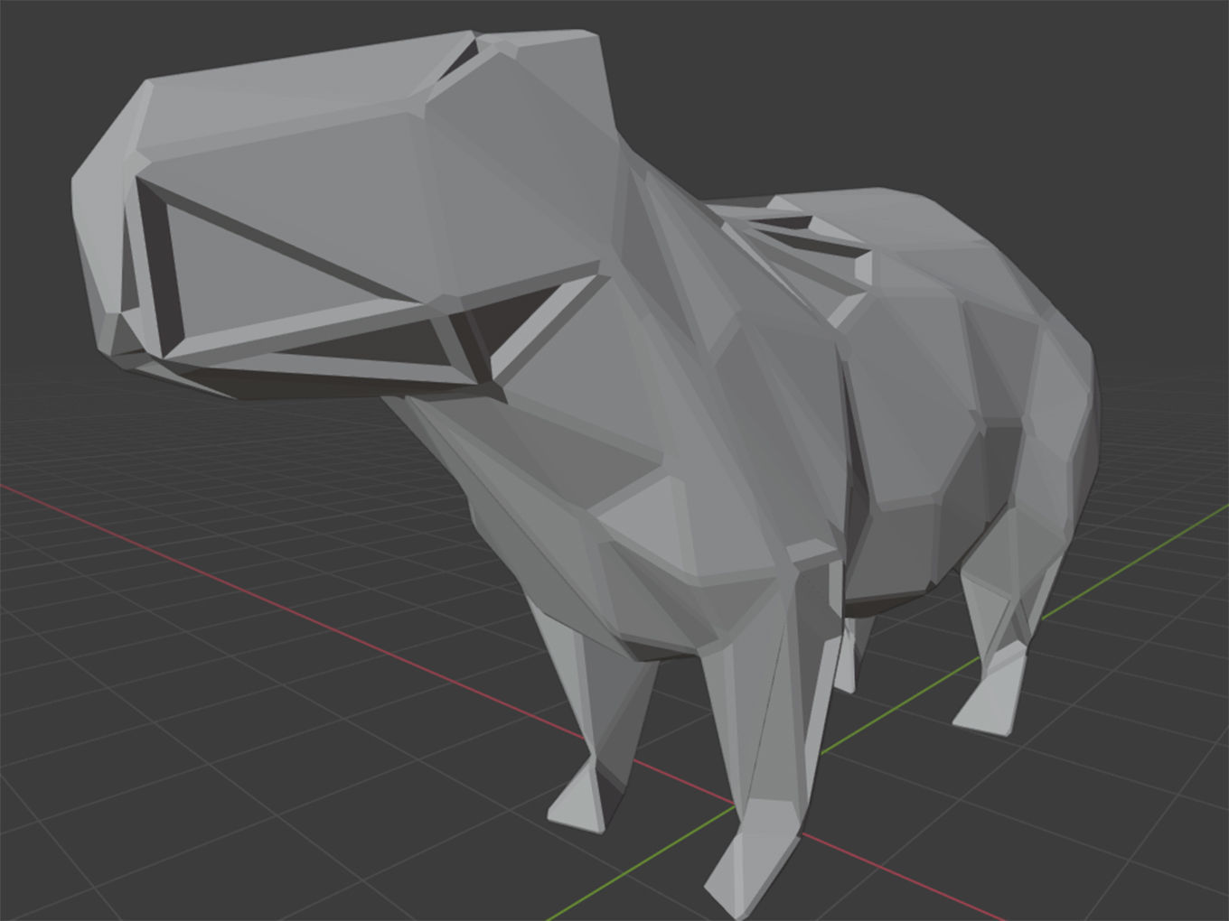 Polygonal Capybara Parametric 3D print model_9