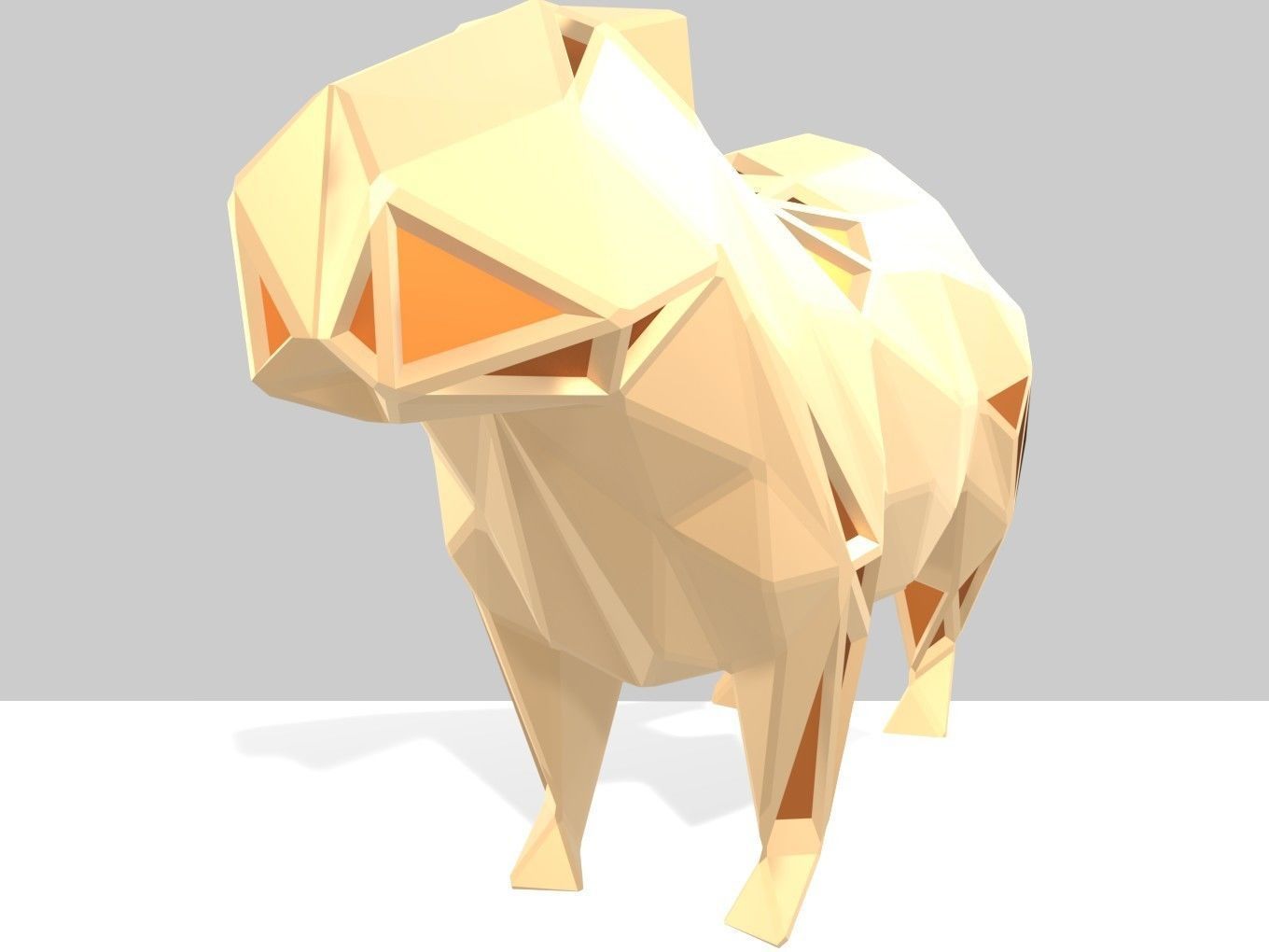 Polygonal Capybara Parametric 3D print model_2