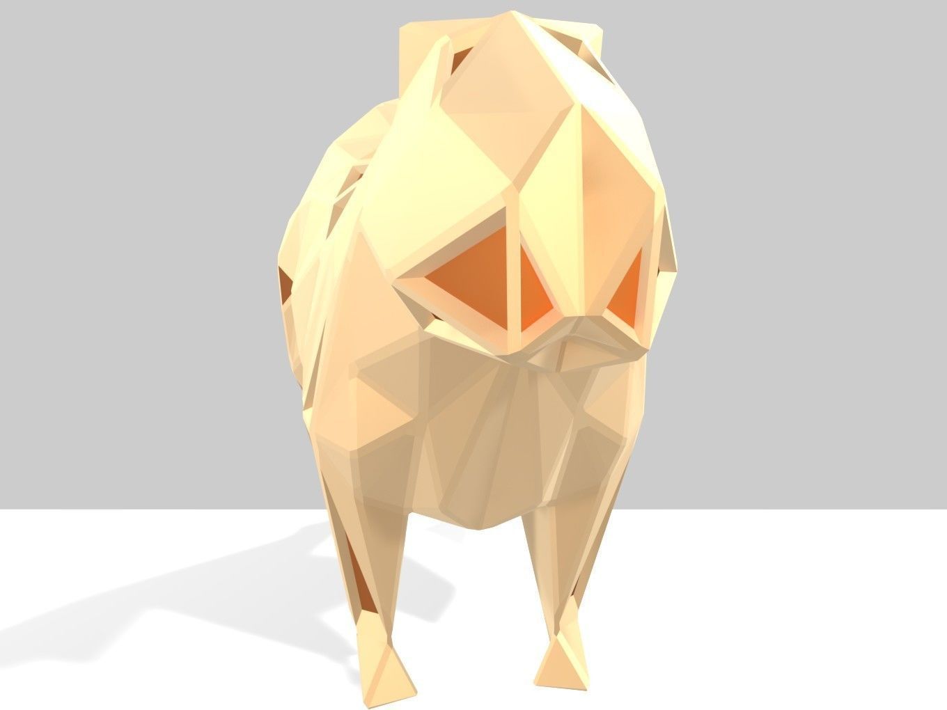 Polygonal Capybara Parametric 3D print model_1