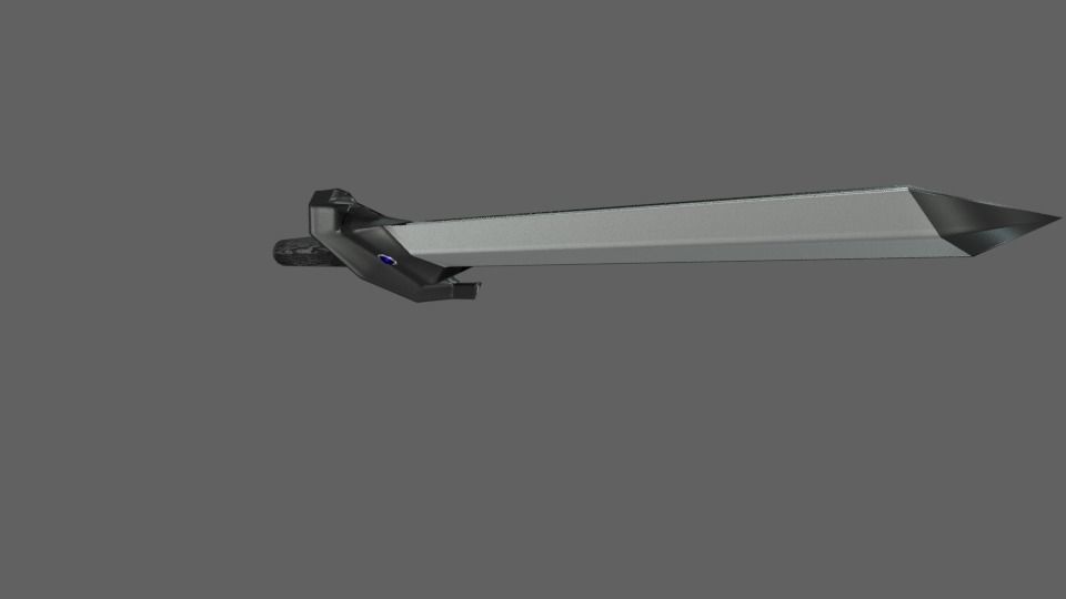 Low Poly Gladius Fantasy Blue Stones Dark Ebony Handling Low-poly 3D model_10