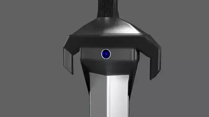 Low Poly Gladius Fantasy Blue Stones Dark Ebony Handling Low-poly 3D model