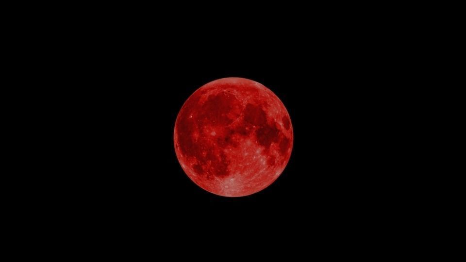 Red Moon Low-poly 3D model_3