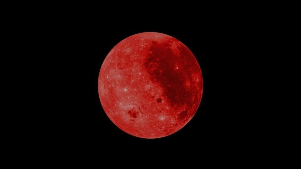 Red Moon Low-poly 3D model_2