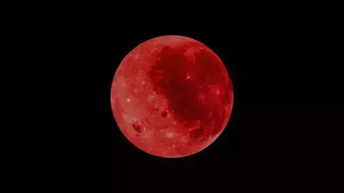 Red Moon Low-poly 3D model