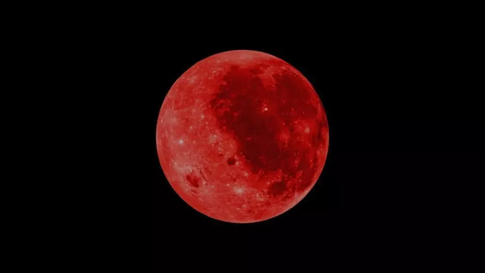 Red Moon Low-poly 3D model_0