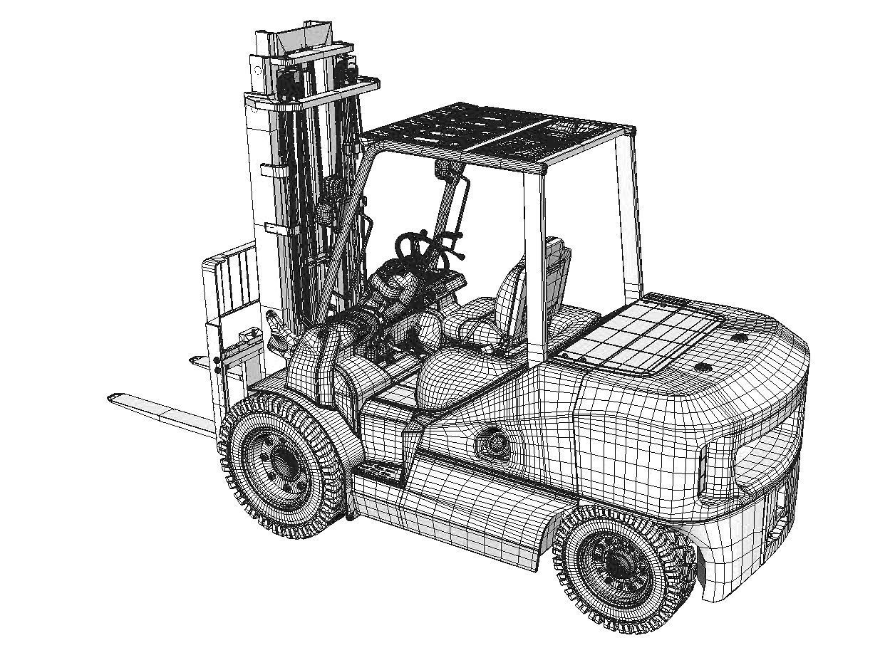 Forklift  3D model_11