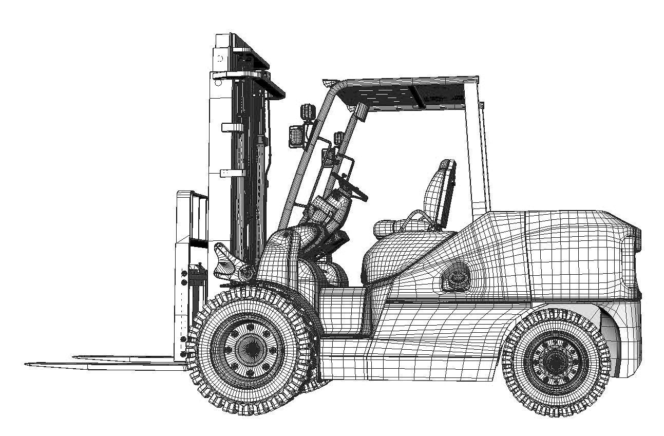 Forklift  3D model_1