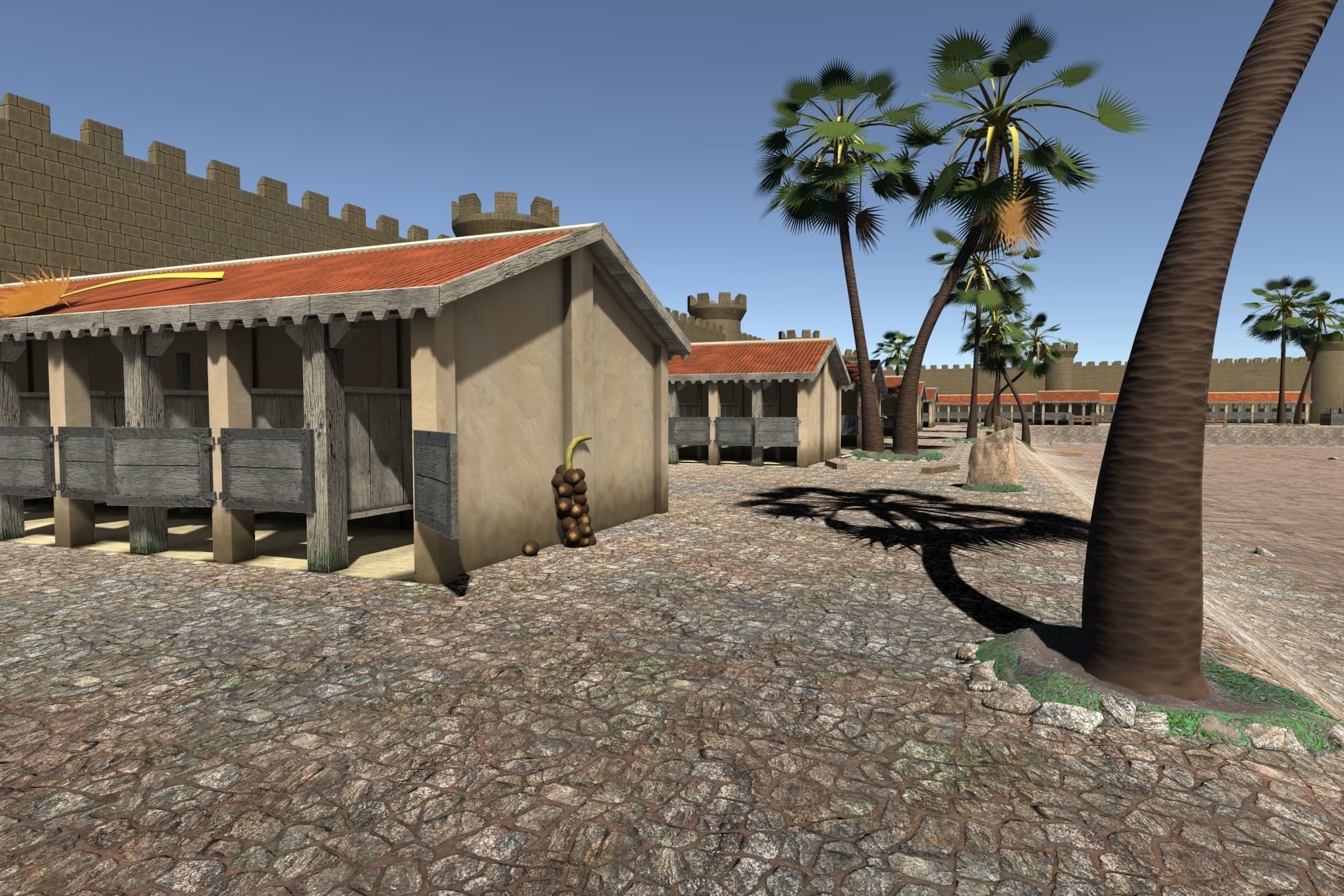 Medieval Stable Low-poly 3D model_1