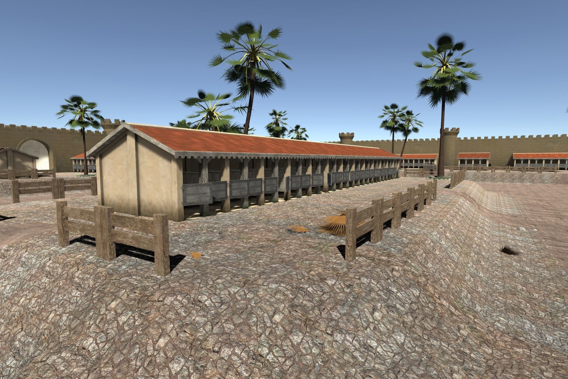 Medieval Stable Low-poly 3D model_2