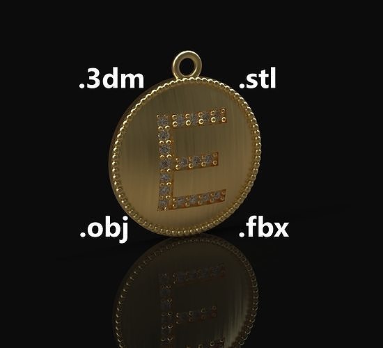 Model 170 Alphabets Necklace  The Letter E Necklace Camber 3D print model