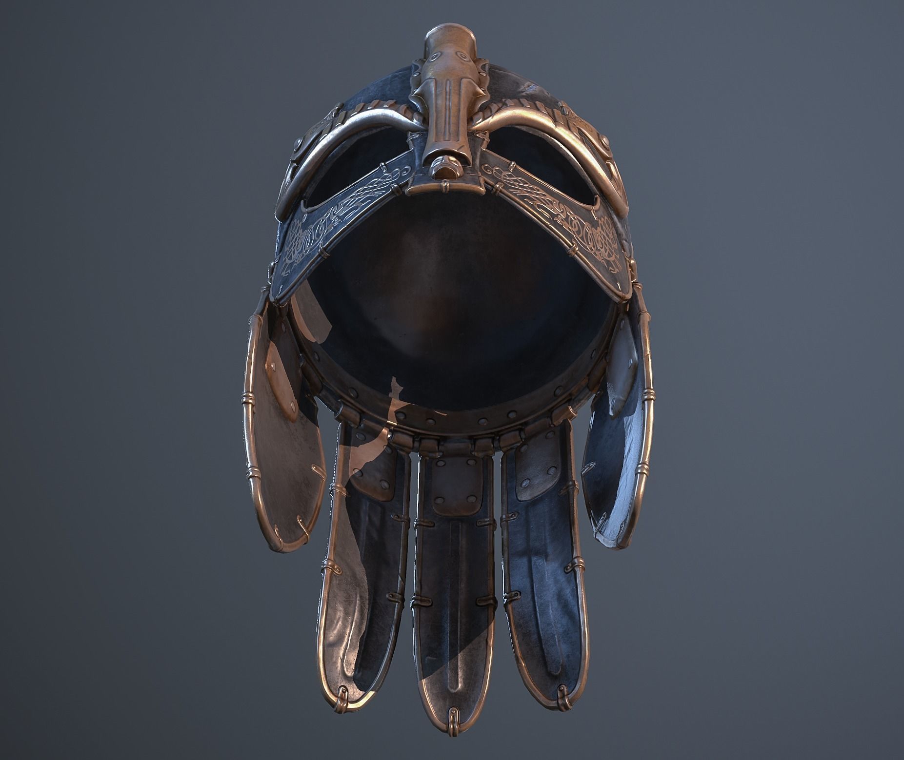 Viking helmet Low-poly 3D model_62