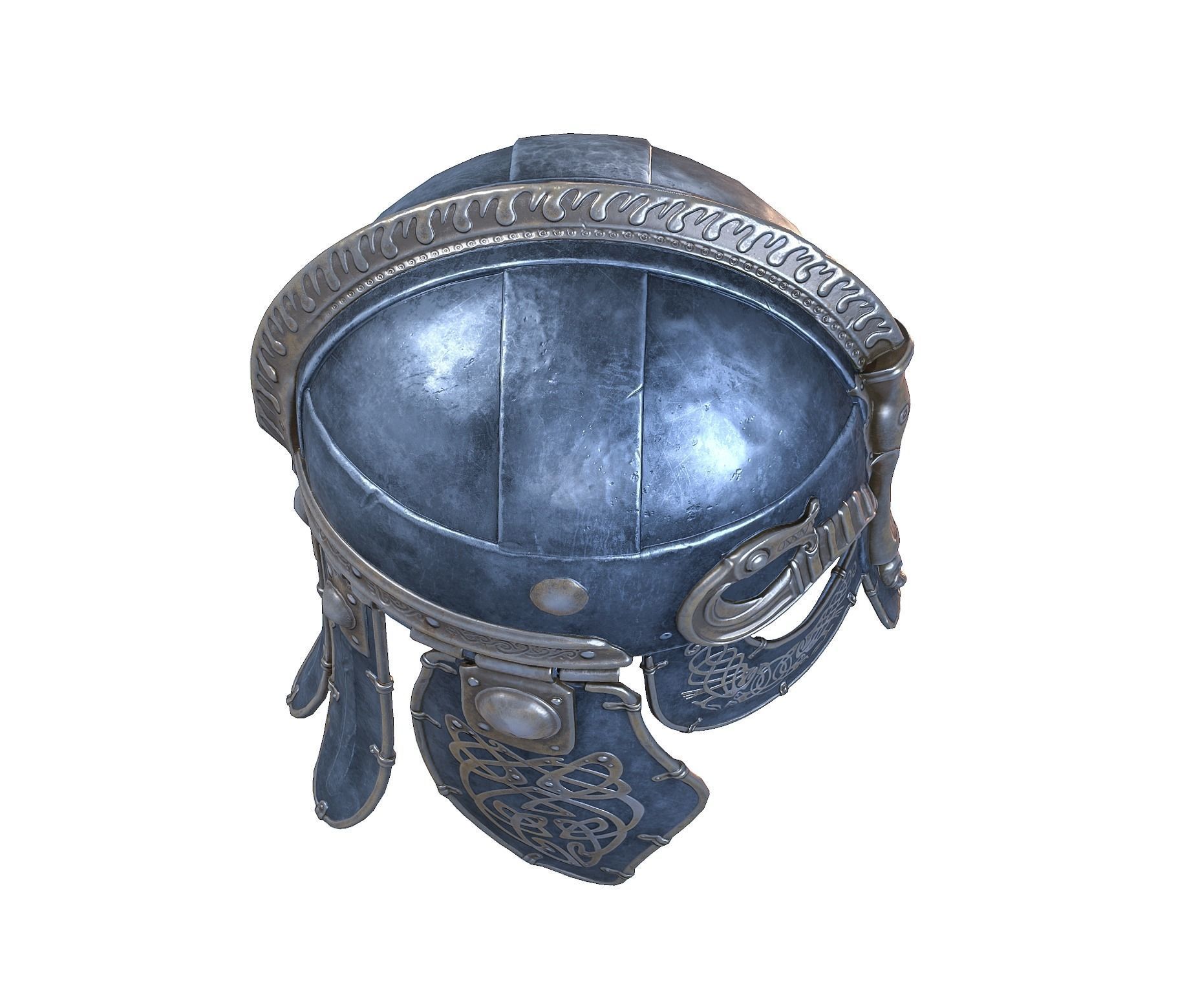 Viking helmet Low-poly 3D model_39