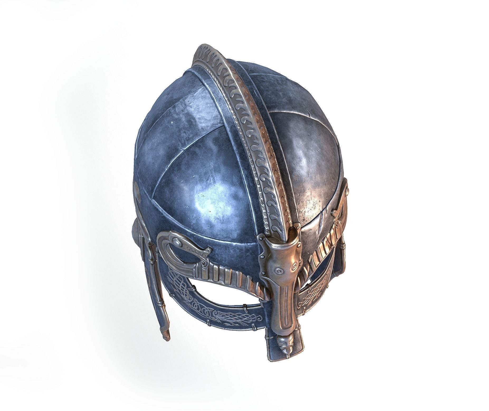 Viking helmet Low-poly 3D model_27