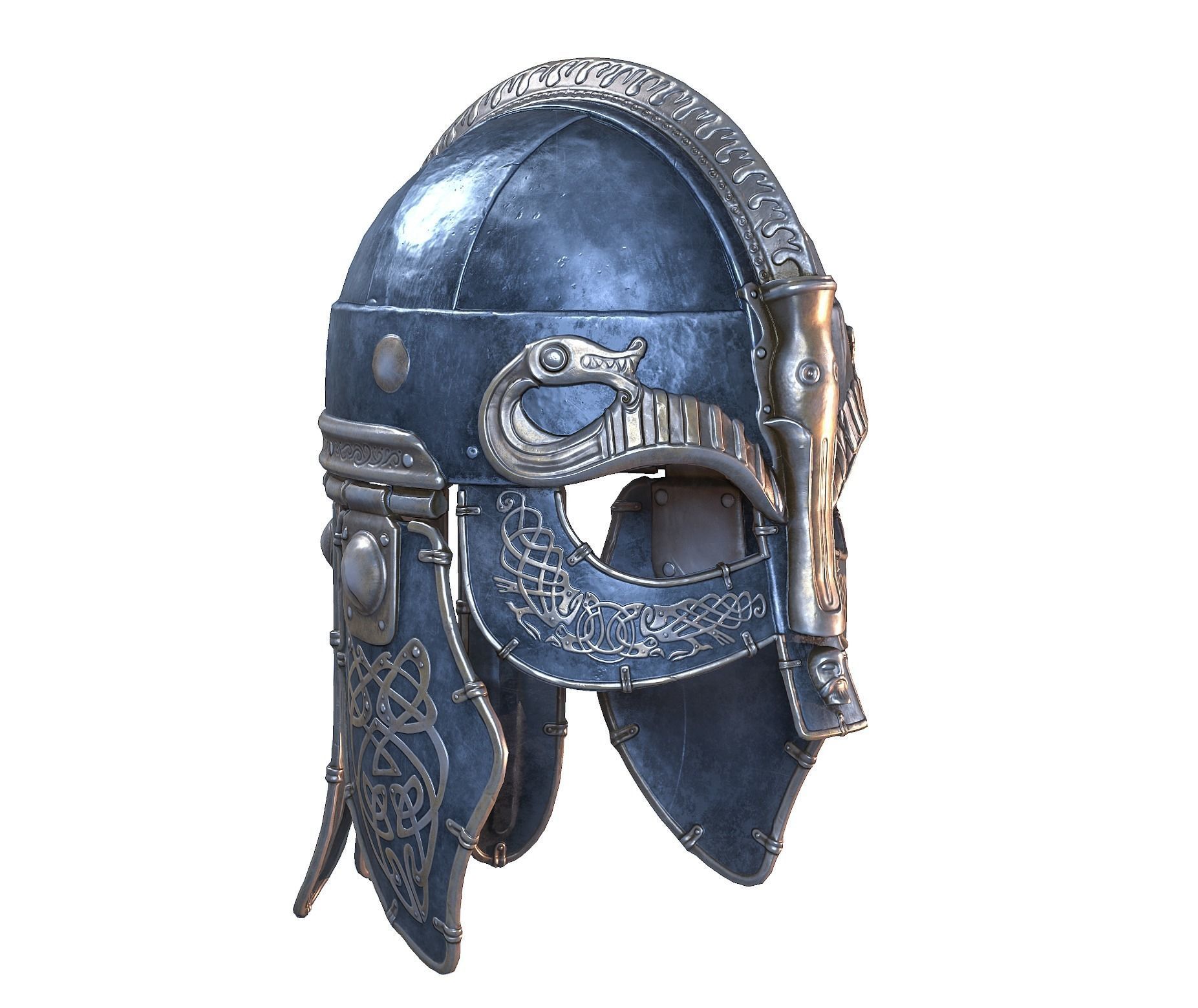 Viking helmet Low-poly 3D model_23
