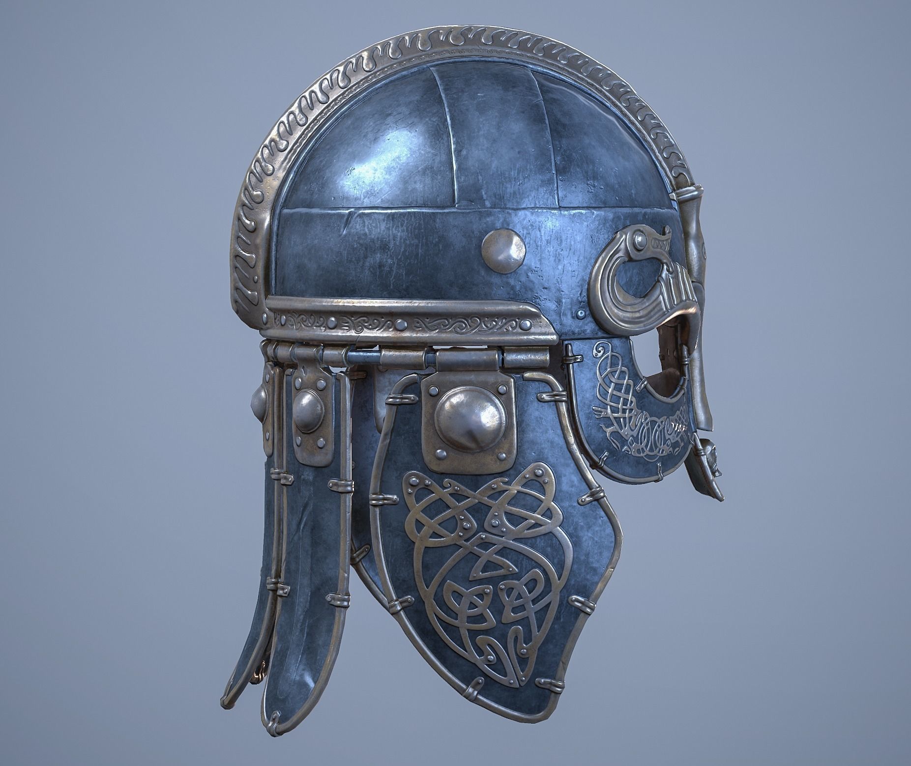 Viking helmet Low-poly 3D model_20