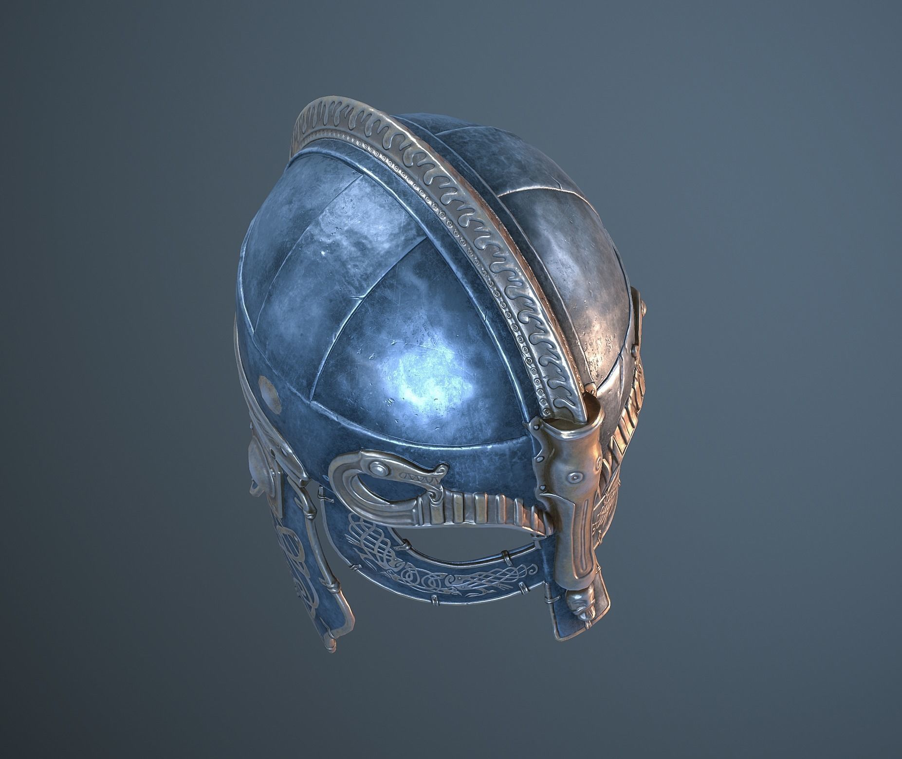 Viking helmet Low-poly 3D model_42