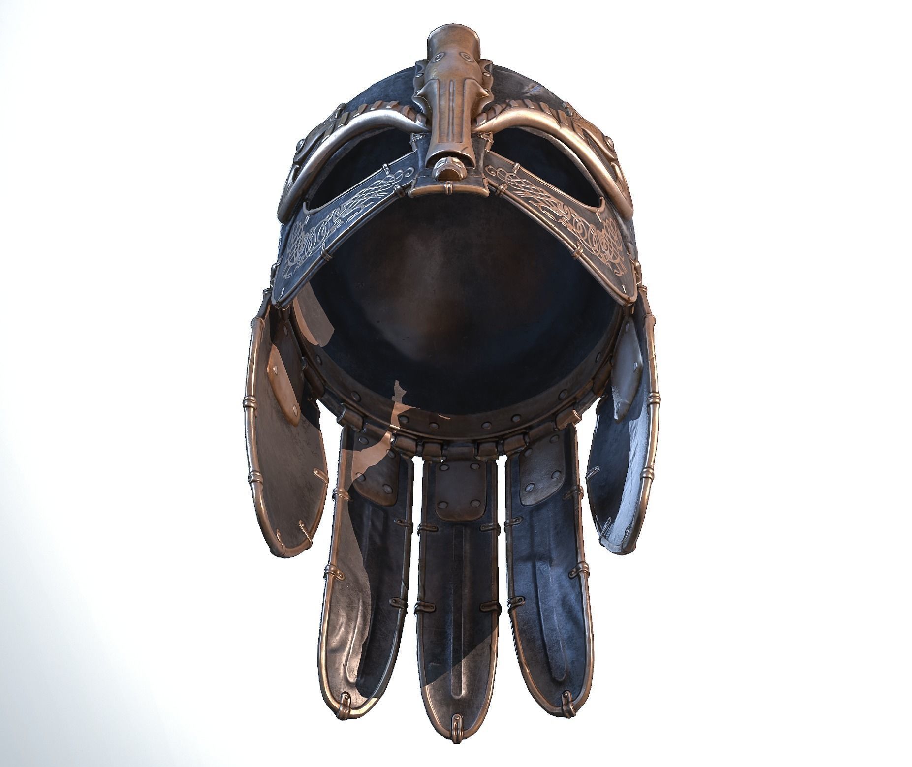 Viking helmet Low-poly 3D model_61