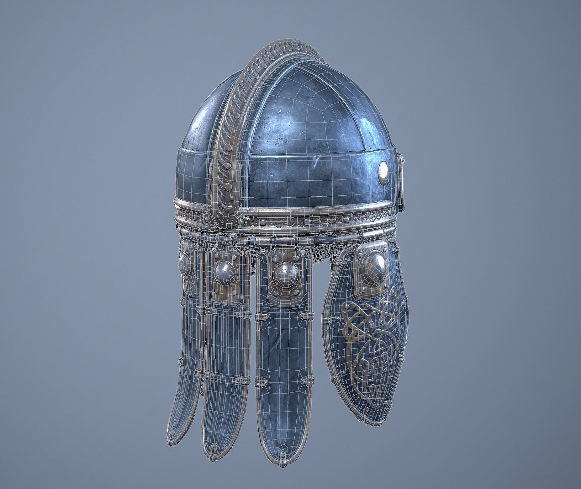 Viking helmet Low-poly 3D model_66