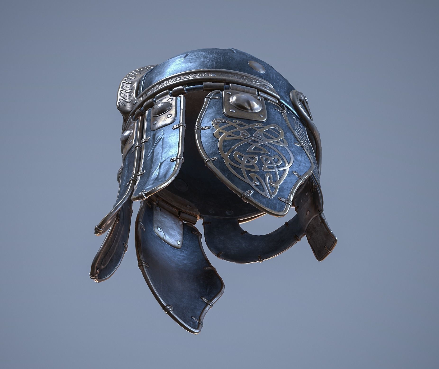 Viking helmet Low-poly 3D model_56
