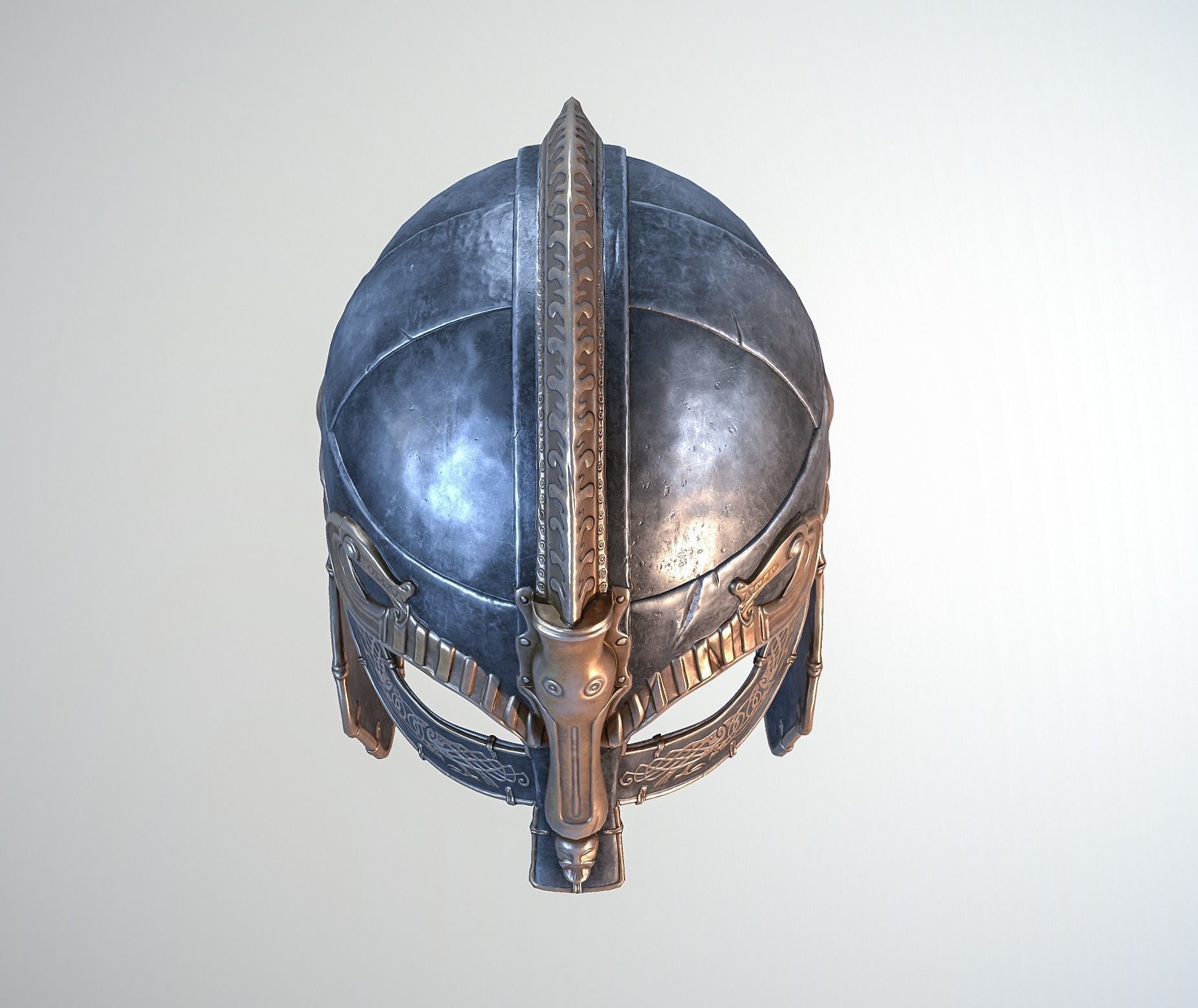 Viking helmet Low-poly 3D model_43