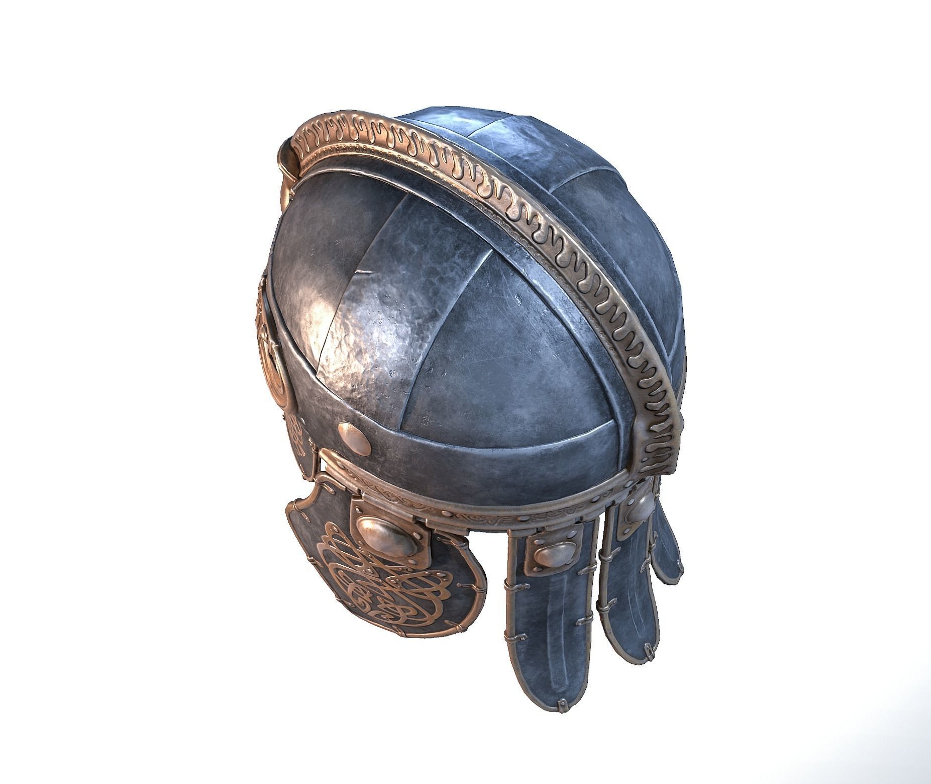 Viking helmet Low-poly 3D model_33