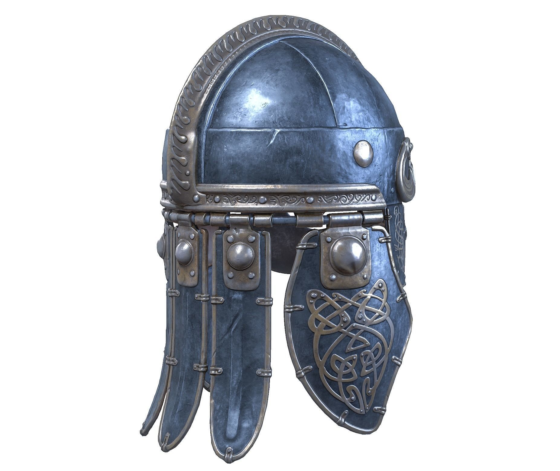 Viking helmet Low-poly 3D model_17