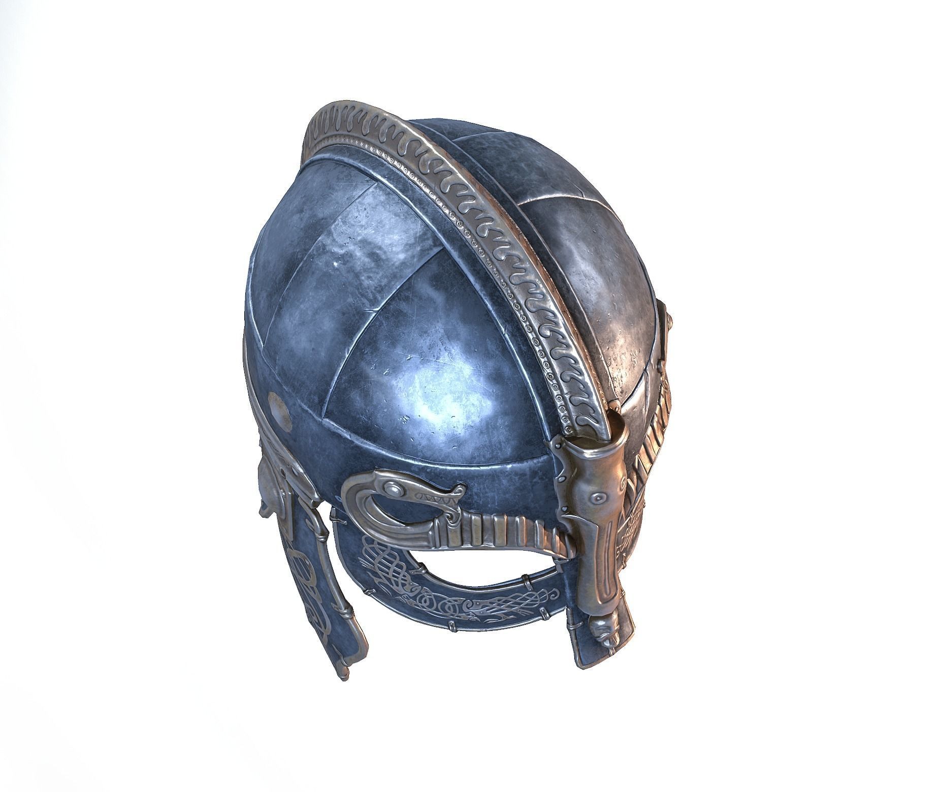 Viking helmet Low-poly 3D model_41