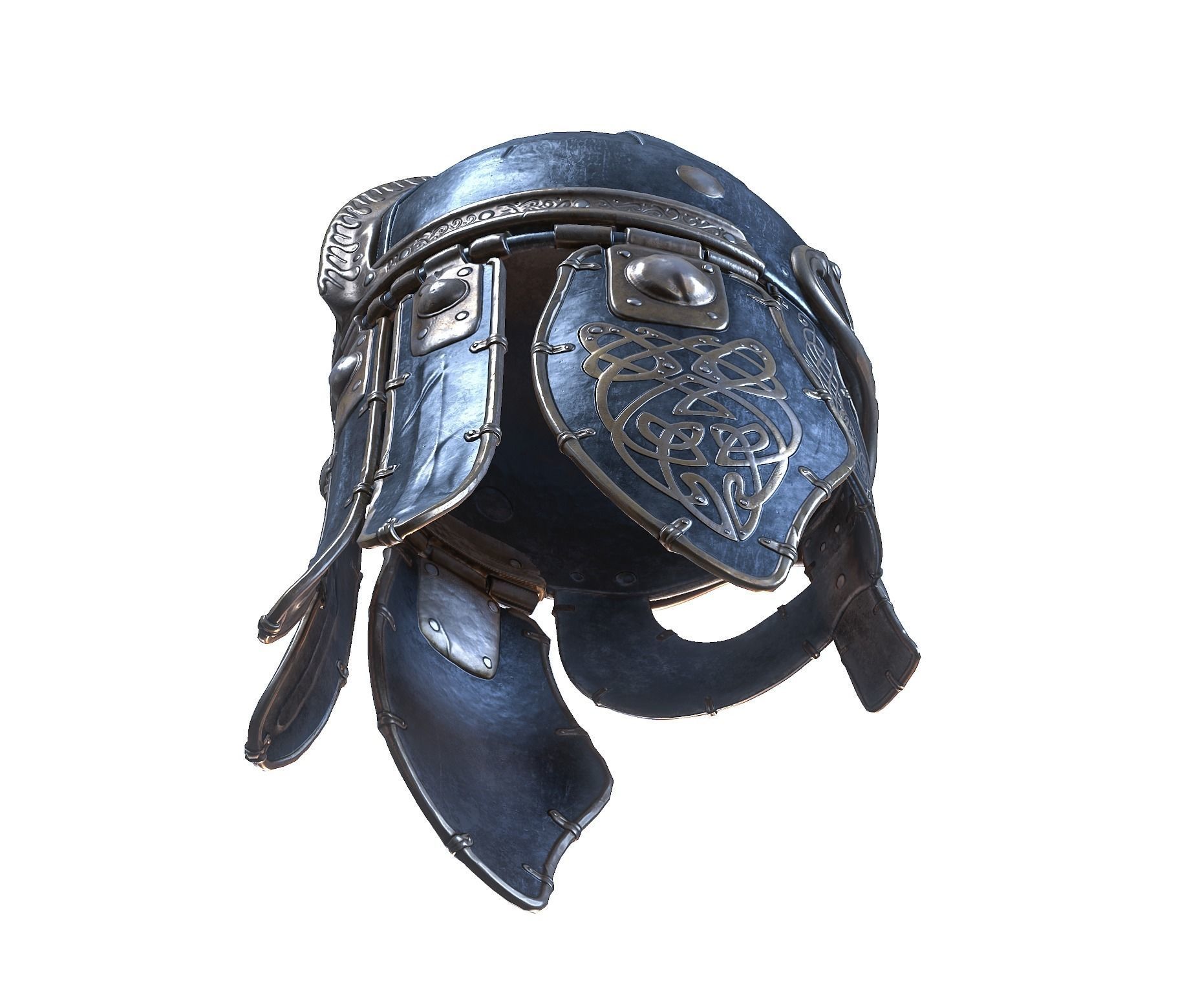 Viking helmet Low-poly 3D model_55
