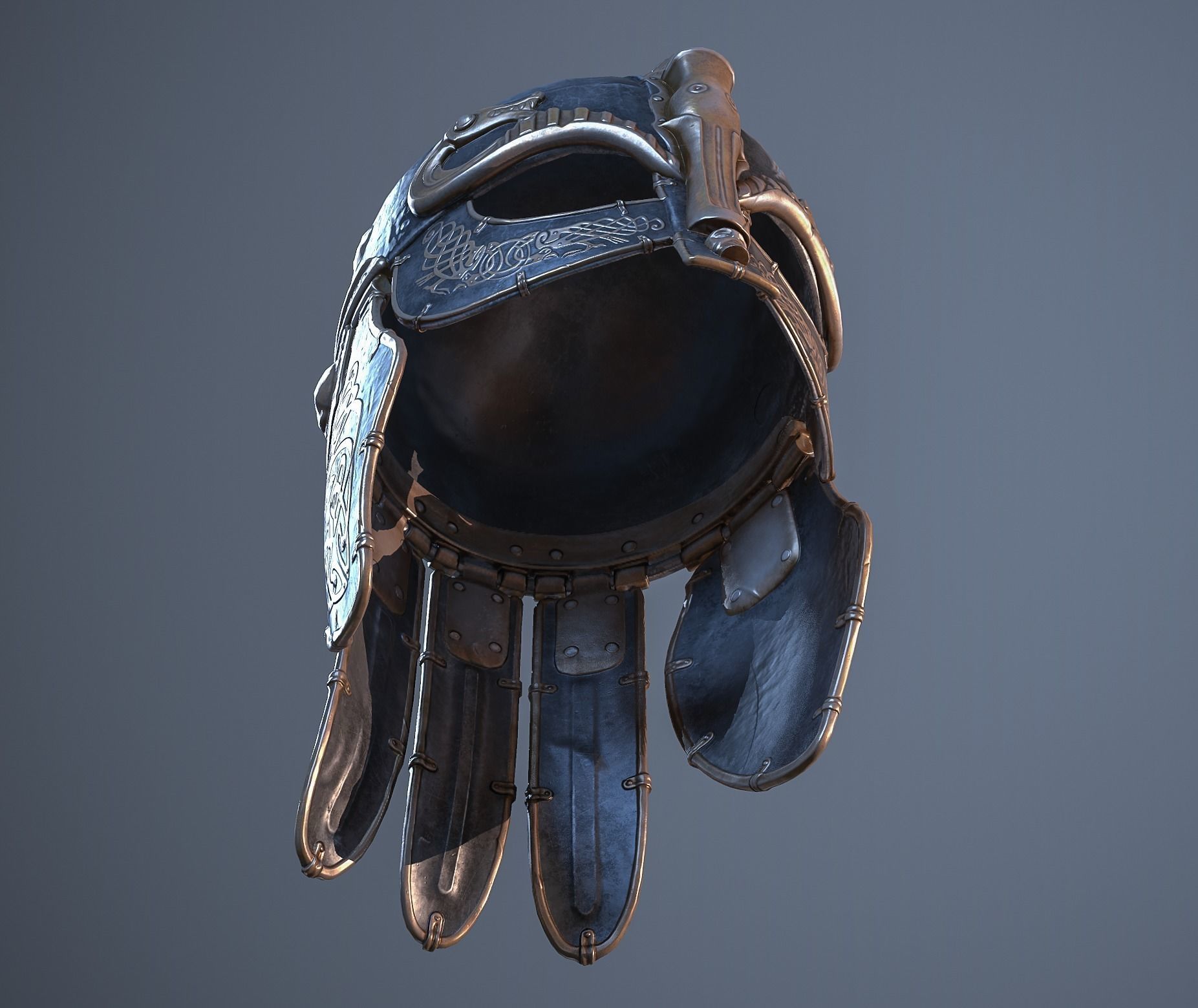 Viking helmet Low-poly 3D model_60