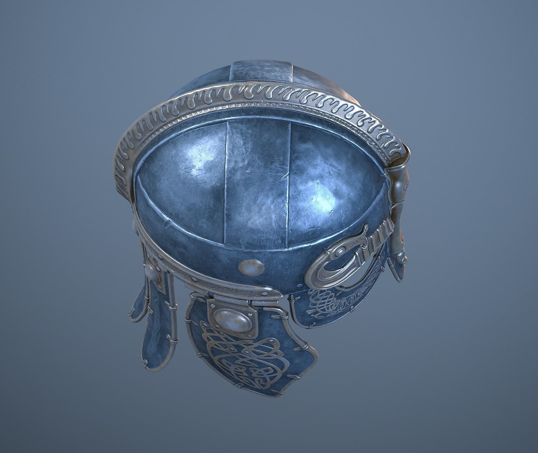 Viking helmet Low-poly 3D model_40