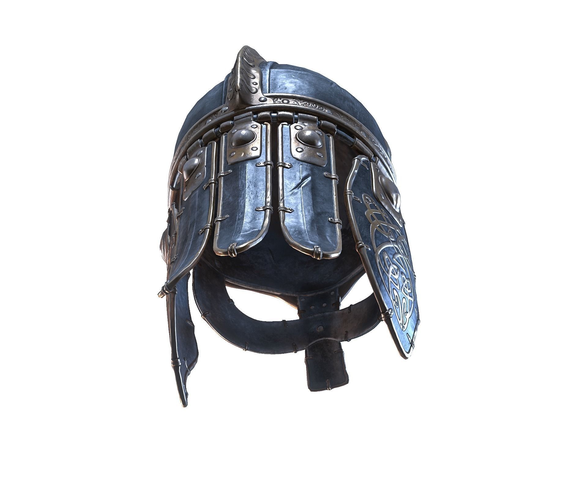 Viking helmet Low-poly 3D model_53