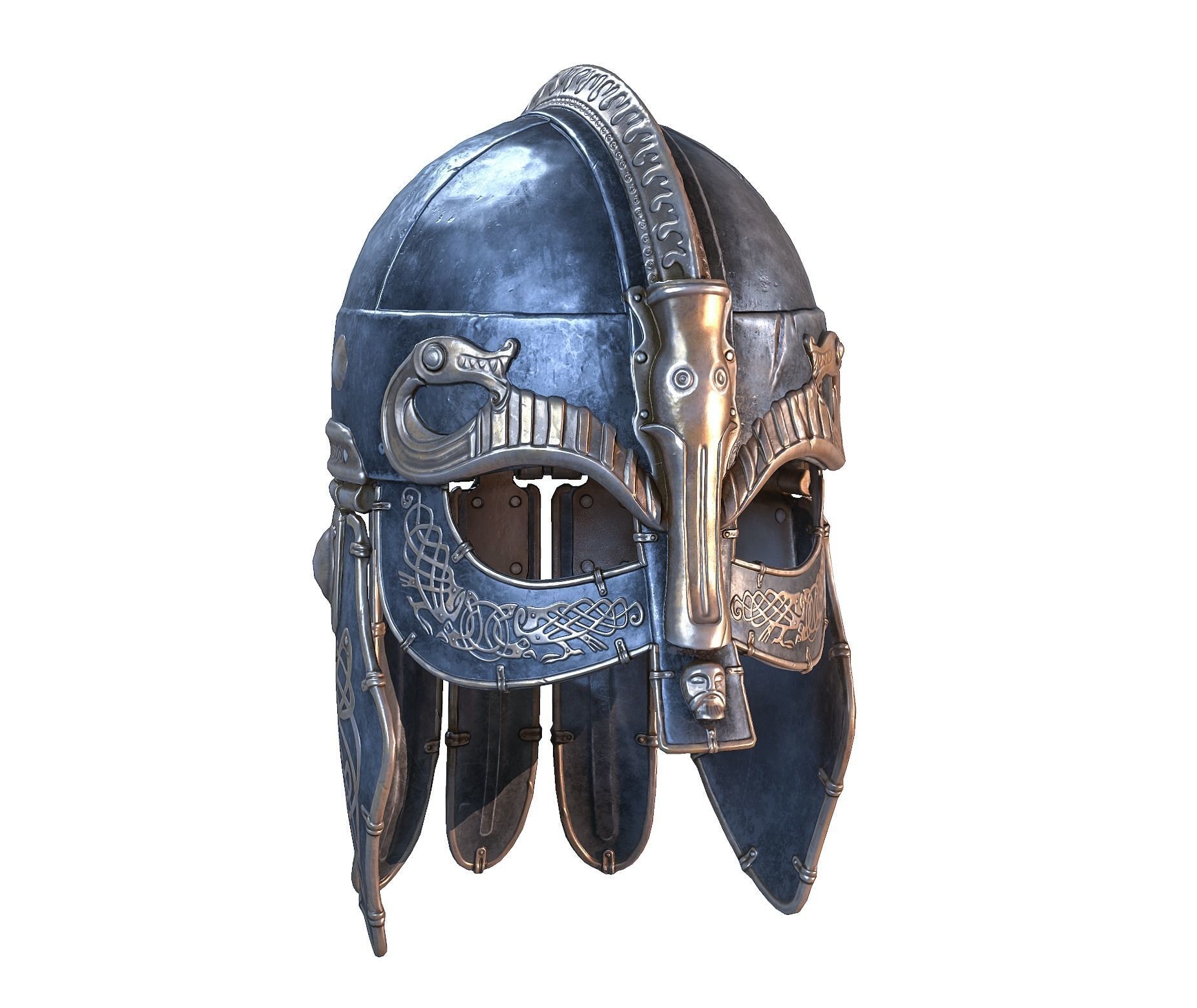 Viking helmet Low-poly 3D model_25