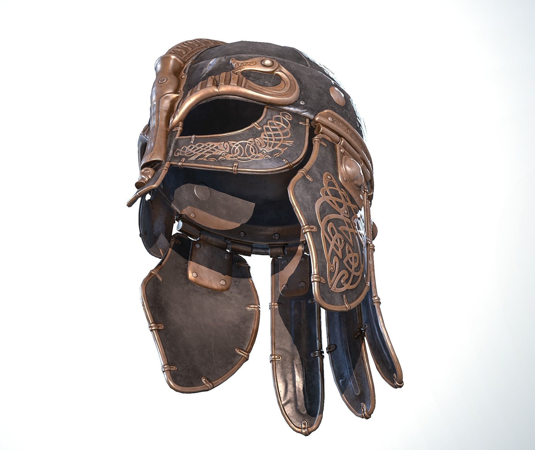 Viking helmet Low-poly 3D model_47