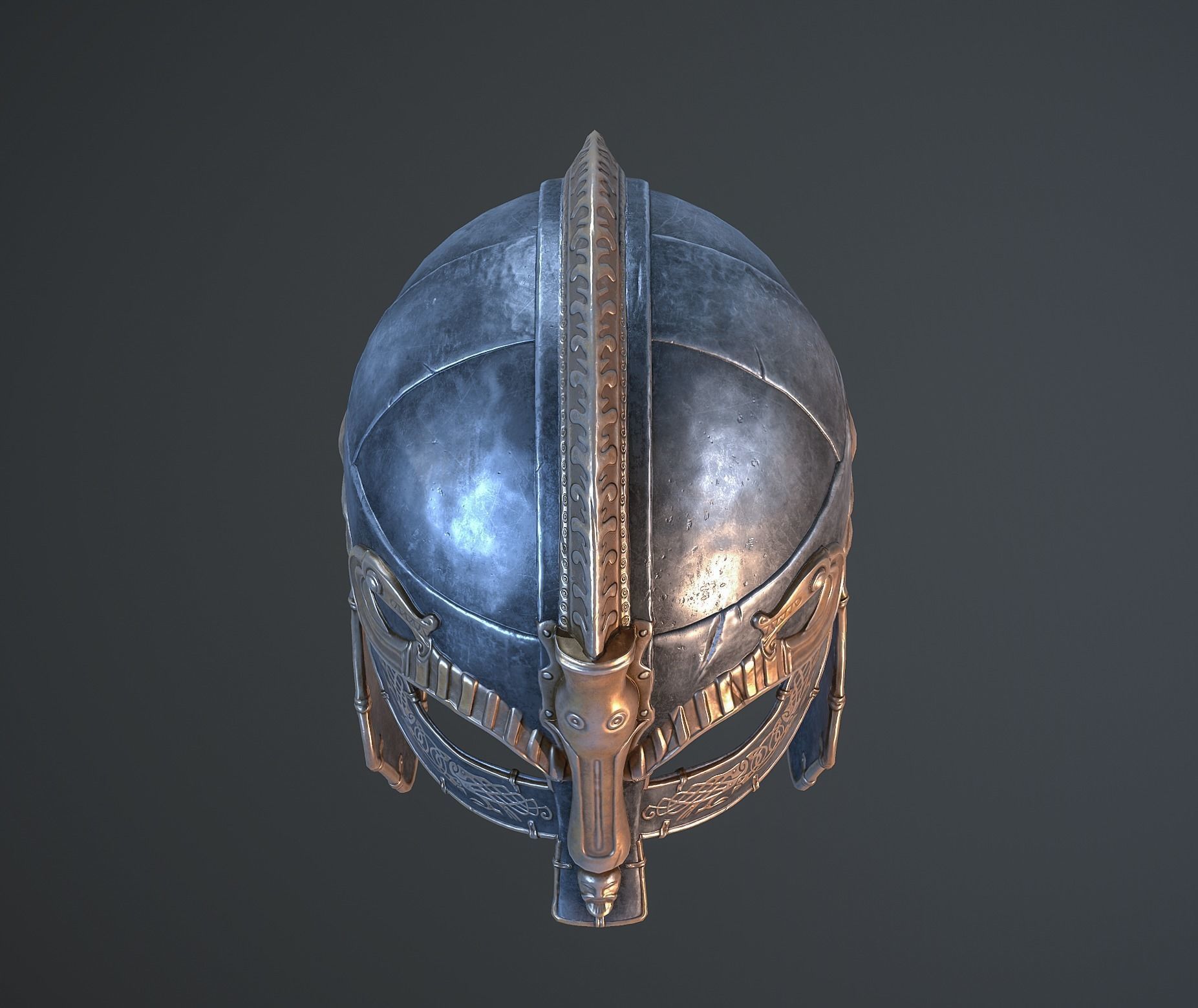 Viking helmet Low-poly 3D model_44