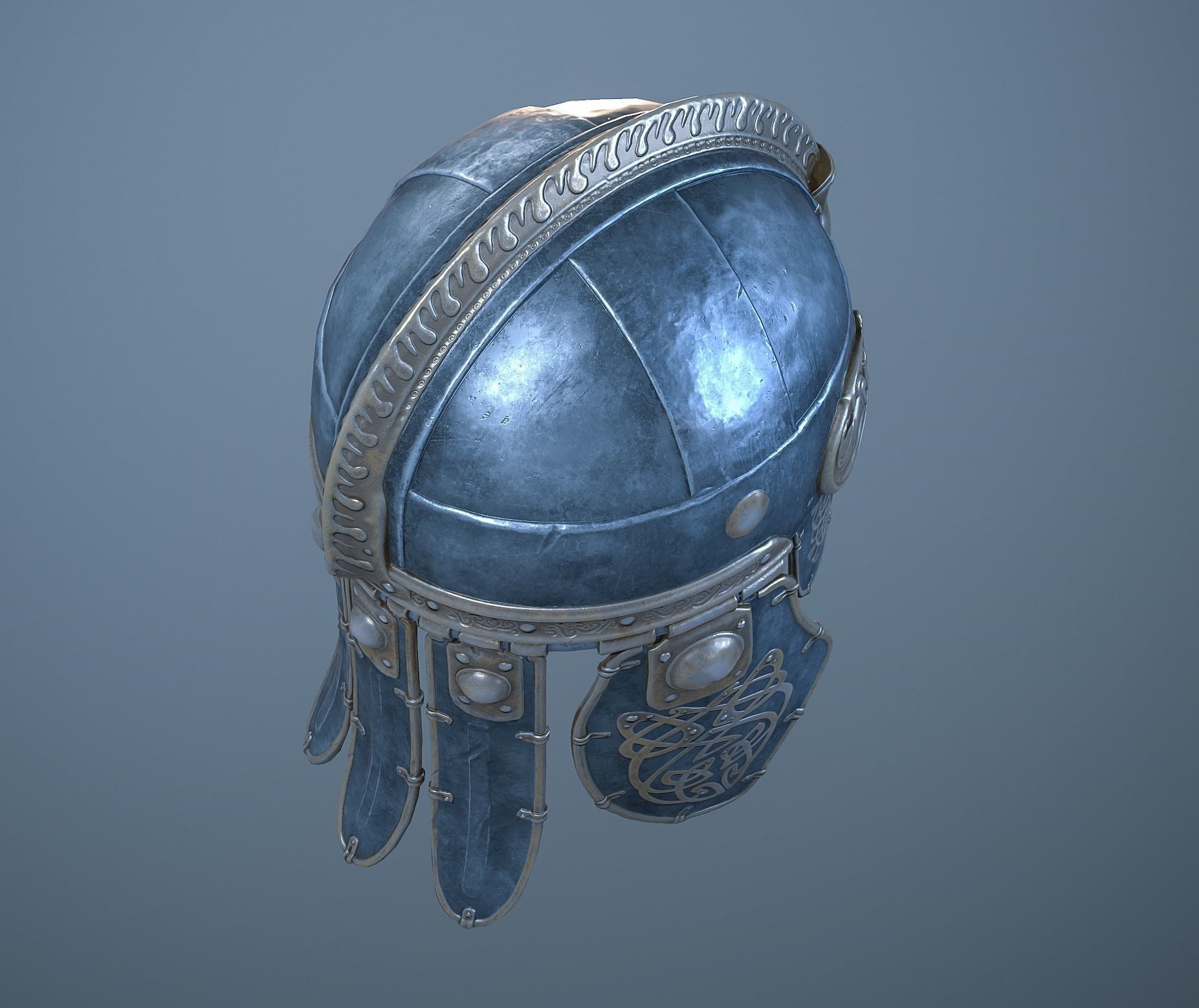 Viking helmet Low-poly 3D model_38