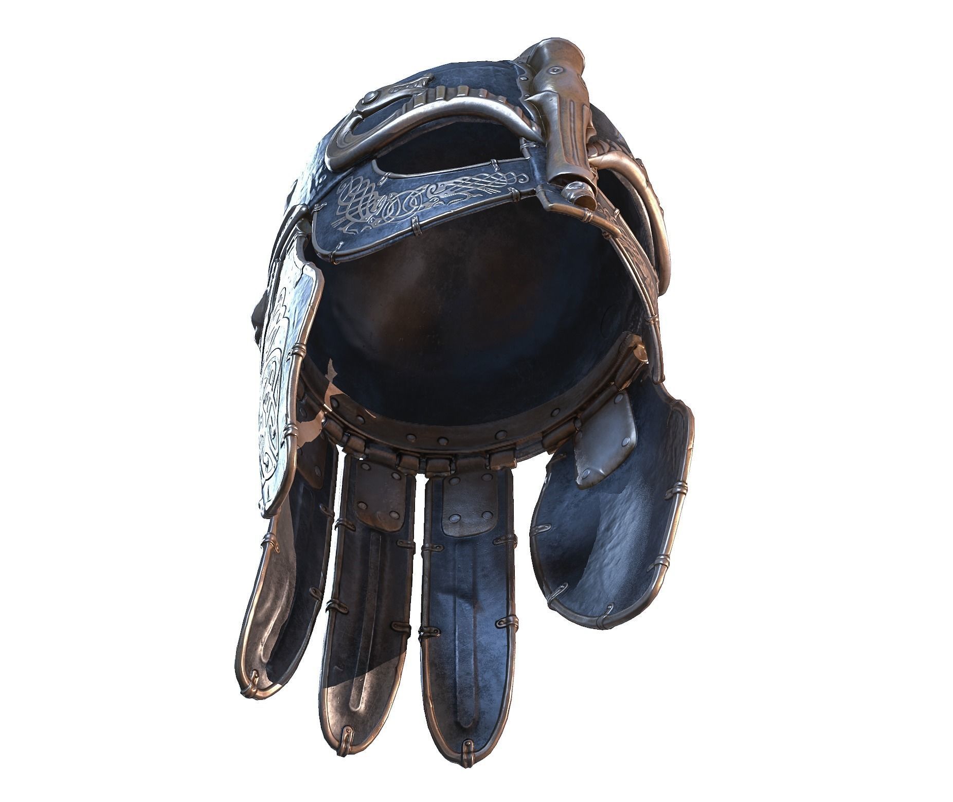 Viking helmet Low-poly 3D model_59