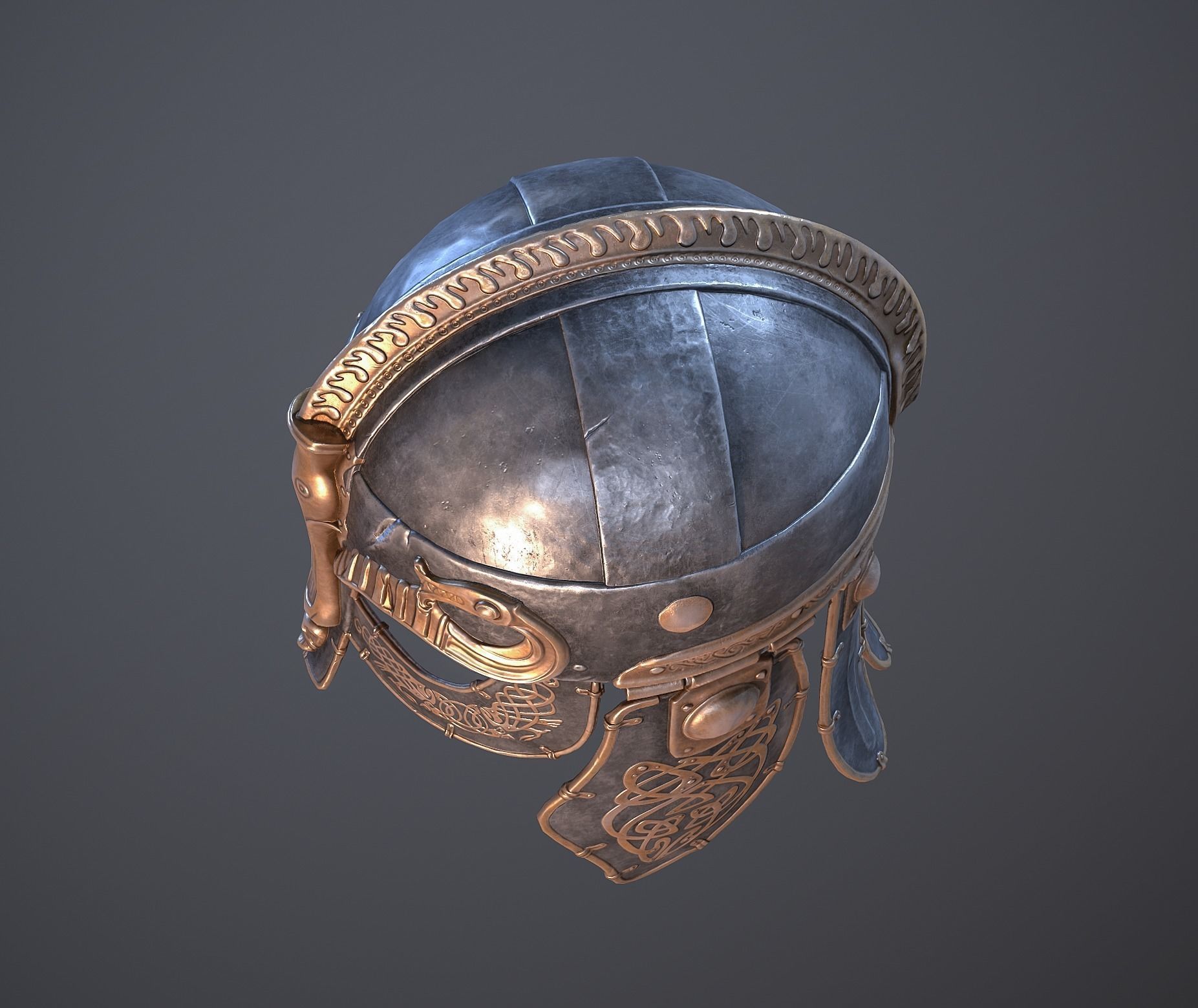 Viking helmet Low-poly 3D model_32