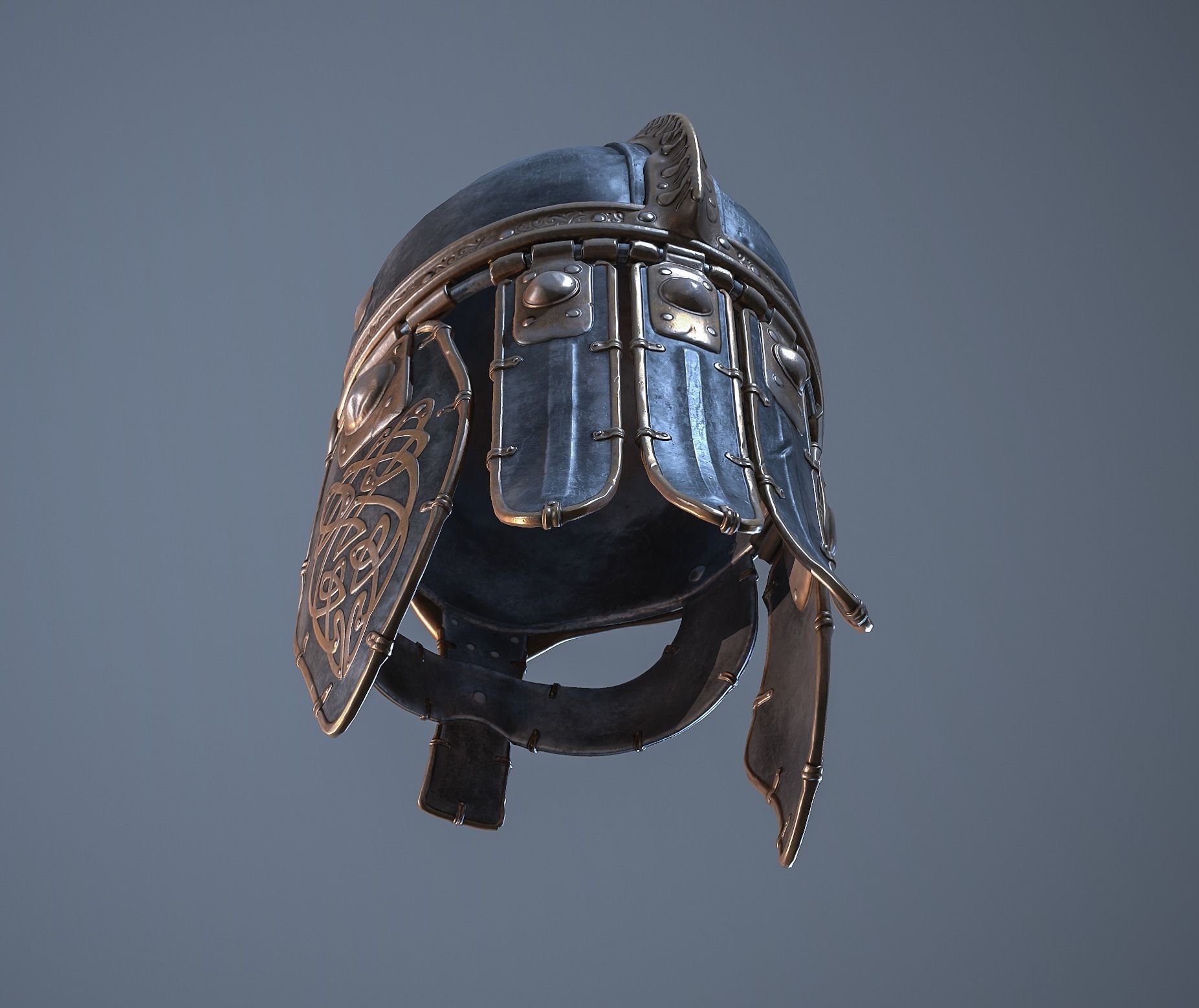 Viking helmet Low-poly 3D model_52