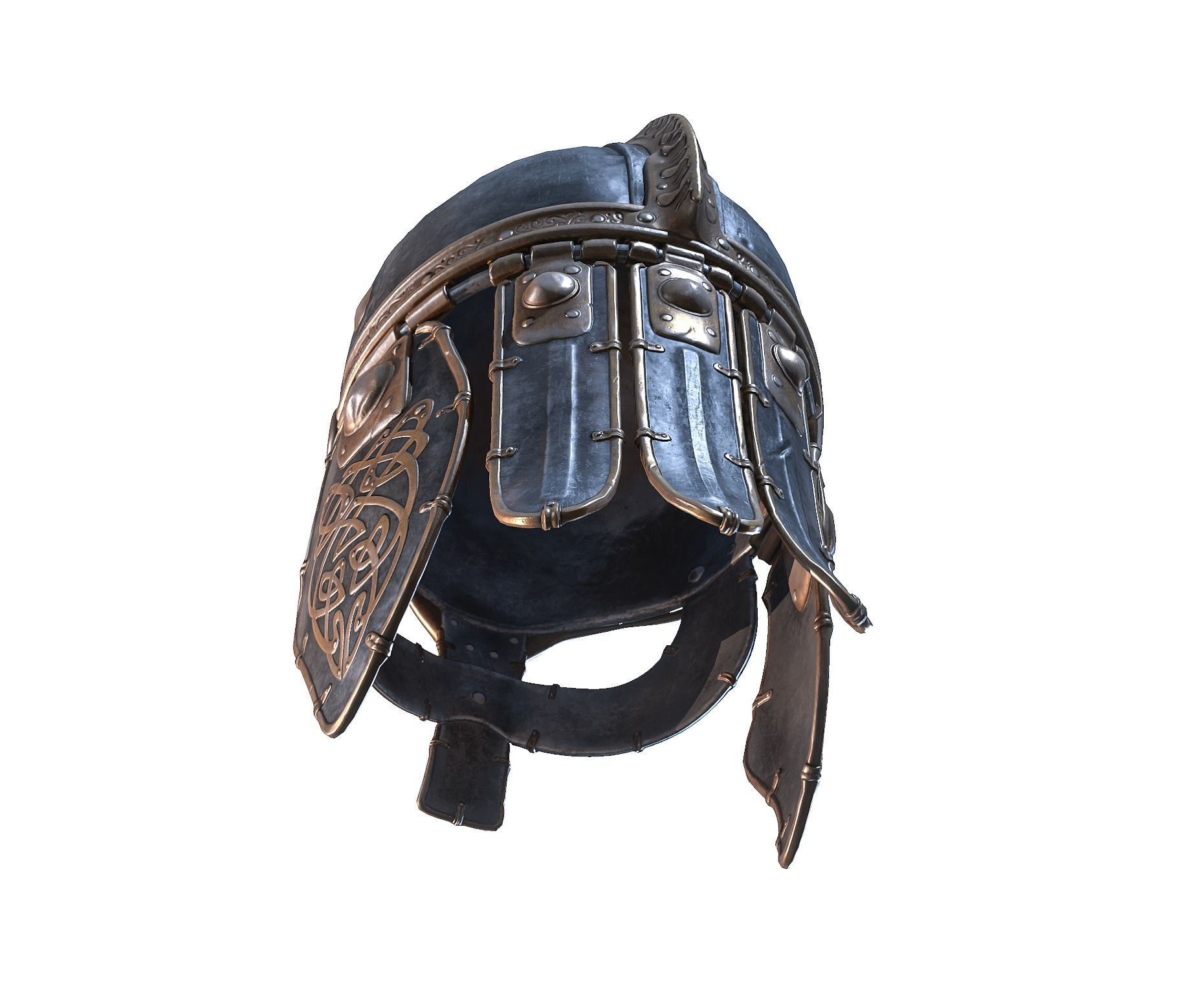 Viking helmet Low-poly 3D model_51
