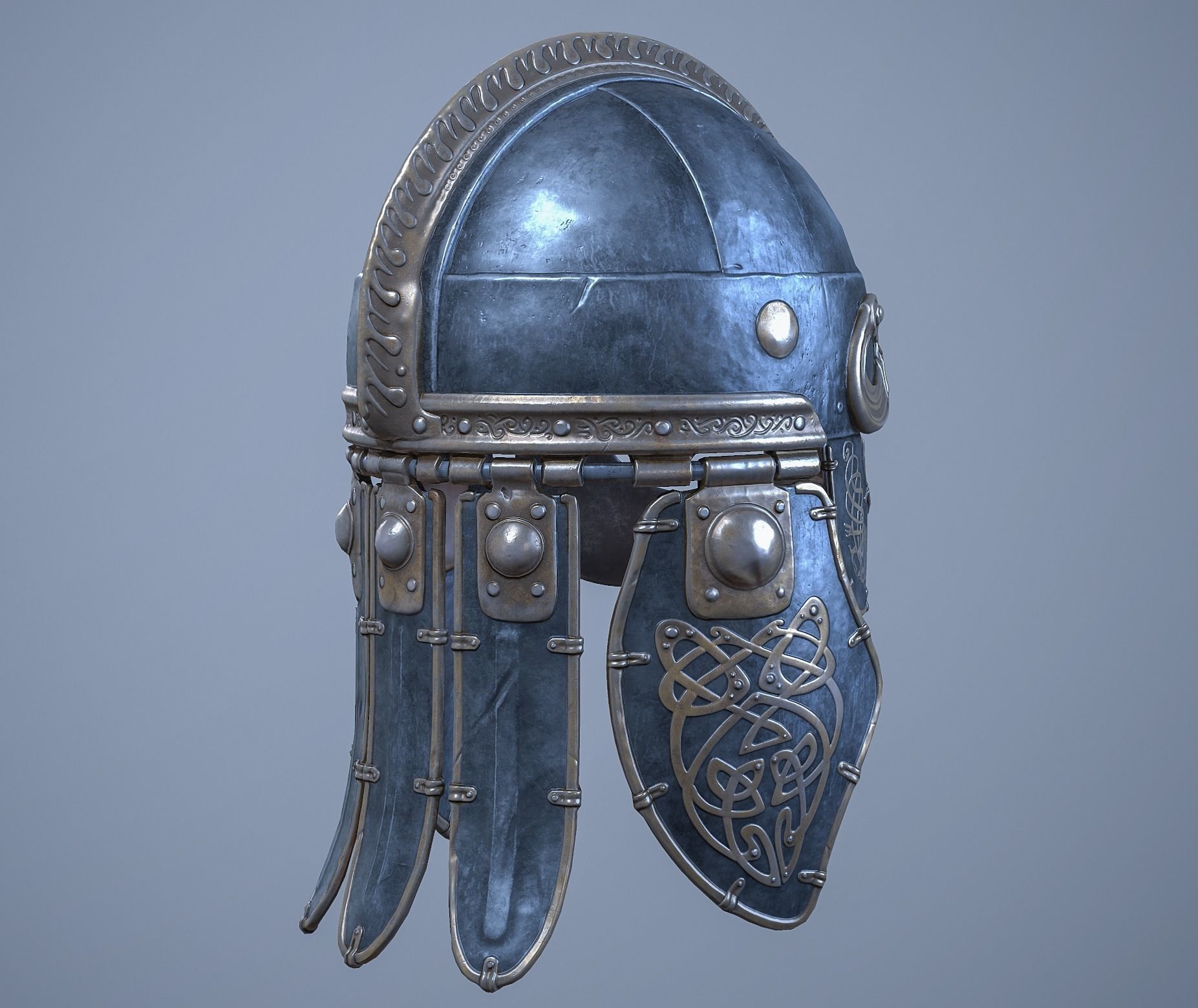 Viking helmet Low-poly 3D model_18