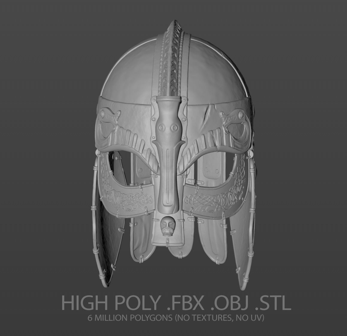 Viking helmet Low-poly 3D model_71