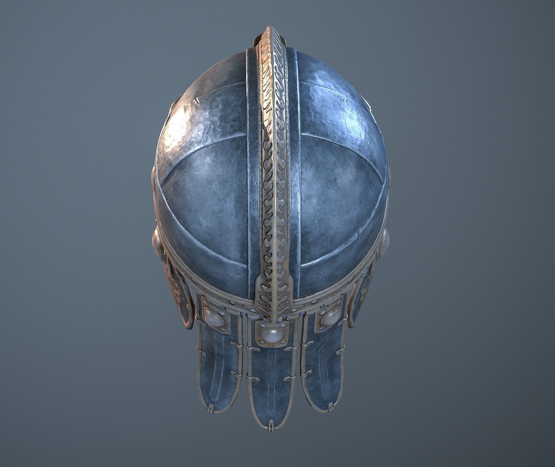 Viking helmet Low-poly 3D model_36