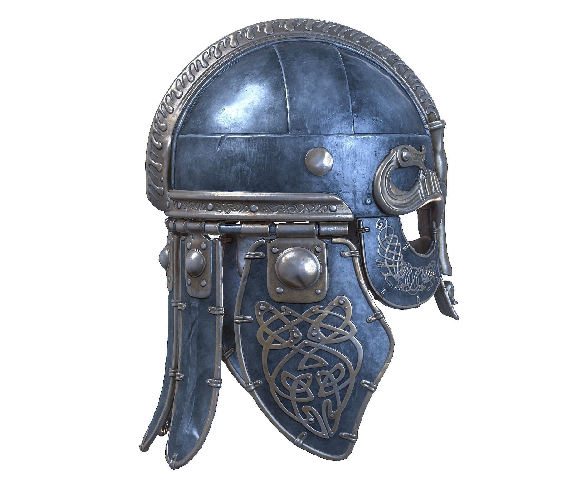 Viking helmet Low-poly 3D model_19