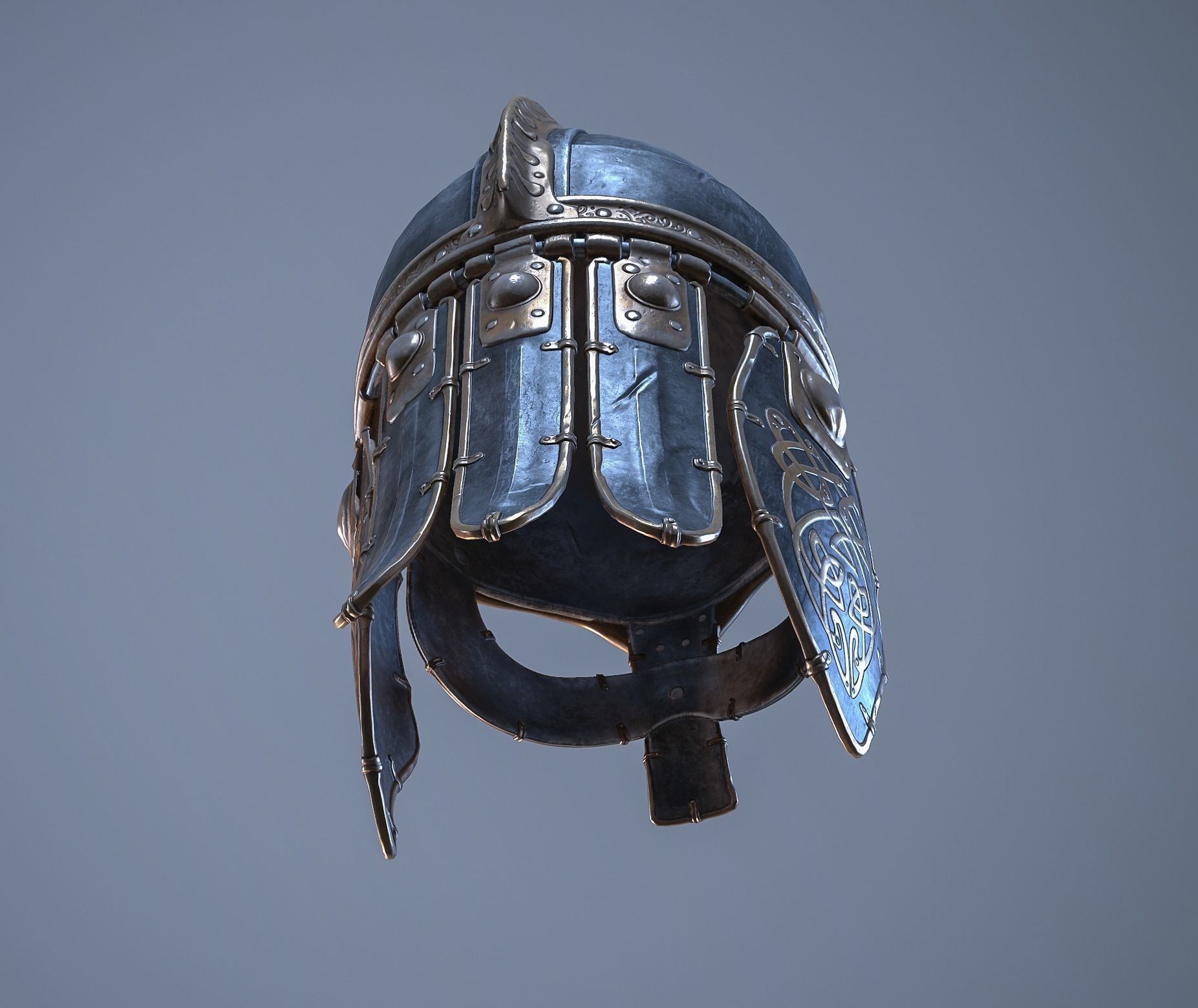 Viking helmet Low-poly 3D model_54